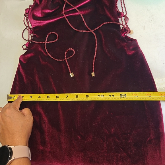 House Of CB London Sukina Velvet Lace Up Mini Dress - Picture 12 of 12